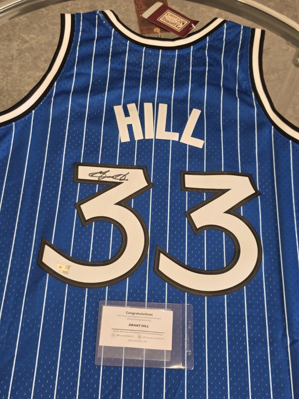 Grant Hill Autographed/Signed Jersey FANATICS Mitchell & Ness Orlando Magic